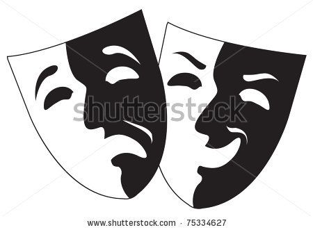 450x331 Emotional Abstract Symbols Theater Black And White Emotion Masks