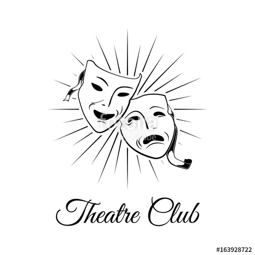 500x500 Comedy And Tragedy Theatrical Masks Vector Illustration Isolated