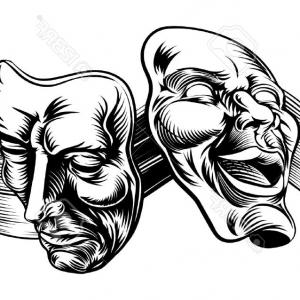 Comedy Tragedy Masks Vector at Vectorified.com | Collection of Comedy ...