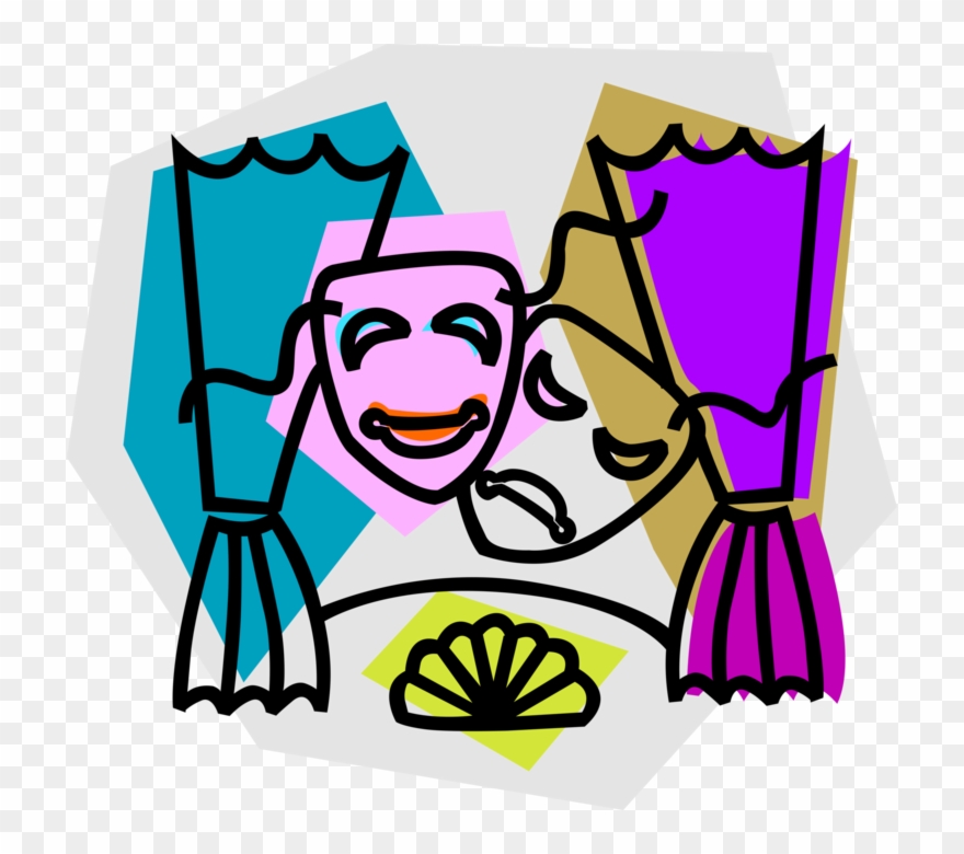 880x780 Vector Illustration Of Comedy And Drama Masks