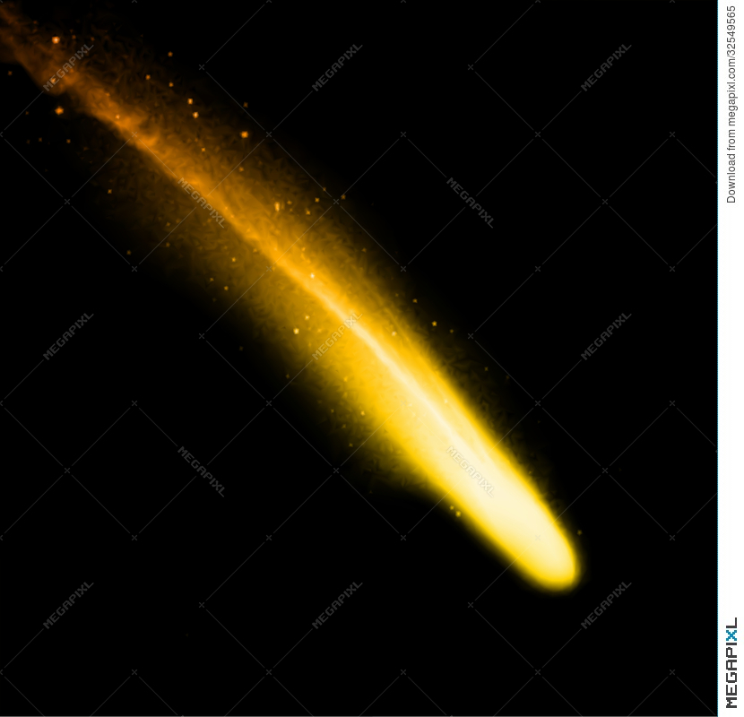 830x800 Comet On The Black Background Vector Illustration