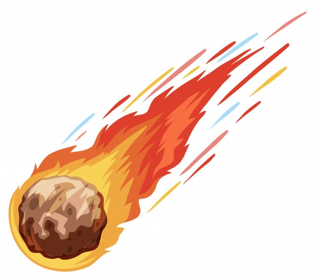 626x554 Comet Falling Down Fast Vector Premium Download