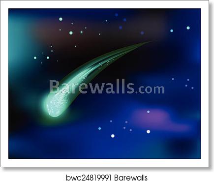 435x370 Comet Vector Background, Art Print Barewalls Posters Prints