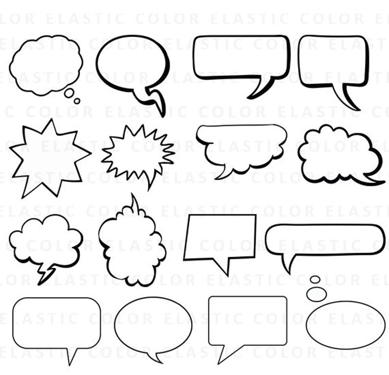 794x766 Speech Bubbles Speech Bubbles Clipart Comic Bubbles Etsy