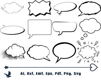 340x270 Speech Bubble Vector Etsy