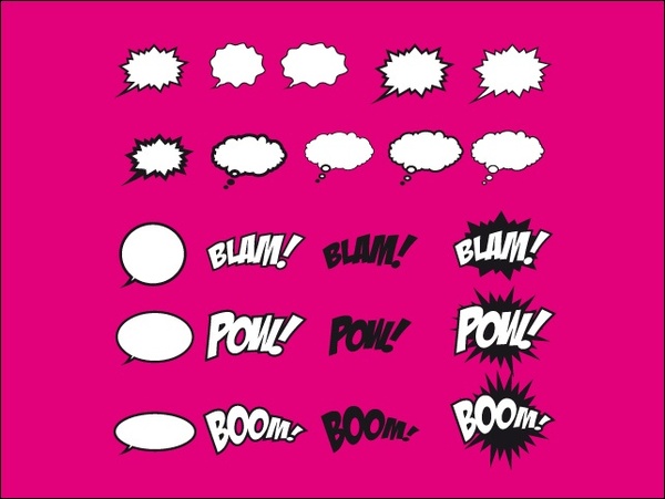 600x451 Comic Balloons Free Vector In Adobe Illustrator