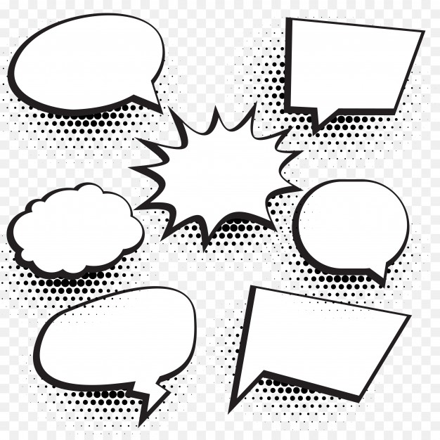 626x626 Speech Bubbles With Halftone Dots Vector Free Download