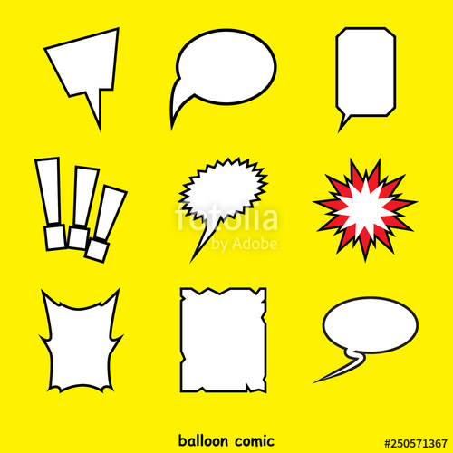 500x500 Word Comic Balloon Vector Elements Of Verbal Or Textual