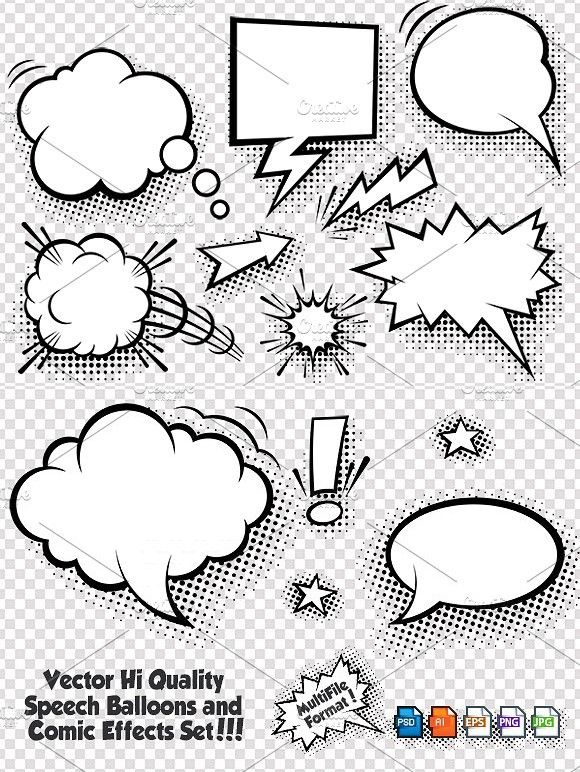 580x772 Comic Speech Bubbles Vector Set Bubble