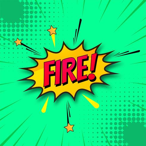 Fire Comic Book Green Background Vector 490x490 Fire Comic Book Green Background Vector