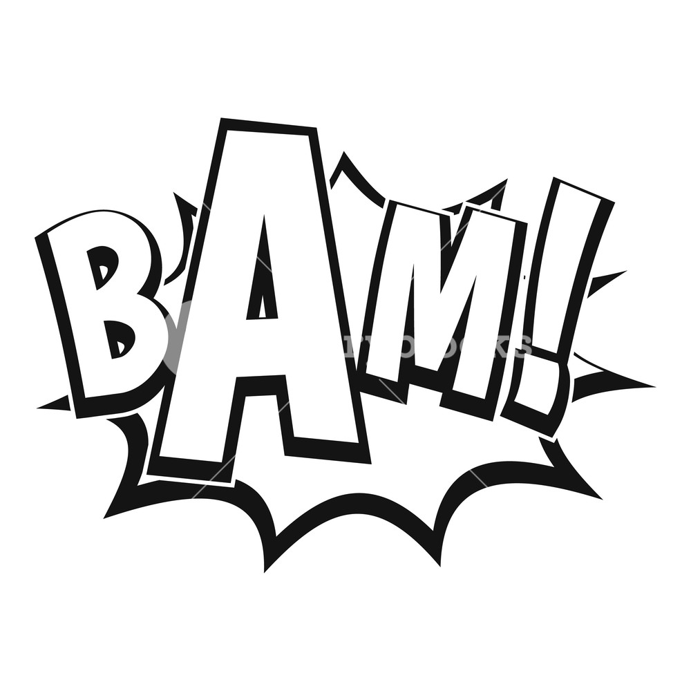 1000x1000 Bam, Comic Book Bubble Icon Simple Illustration Of Bam, Comic