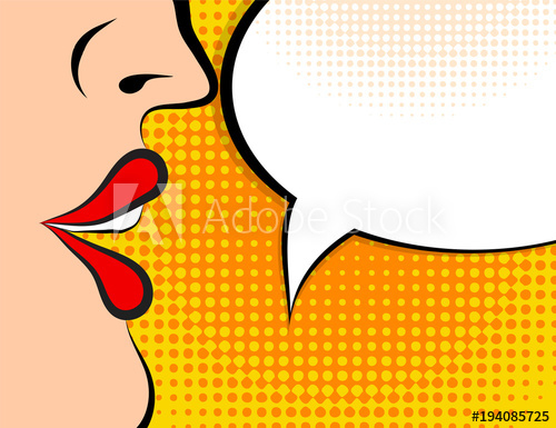 500x385 Pop Art Retro Style Comic Book Panel With Girl Talking Nonsense