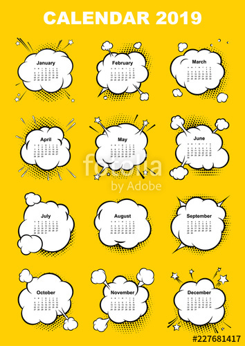 354x500 Calendar For Year Boom Comic Book Explosion, Speech Bubble