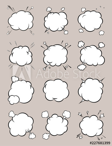 382x500 Set Of Templates For Cartoon Background Boom Comic Book Explosion