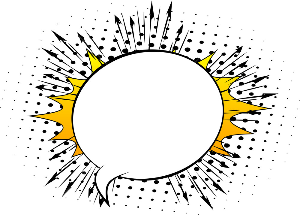 1000x716 Vector Illustrated Retro Comic Book Background With Big Blank