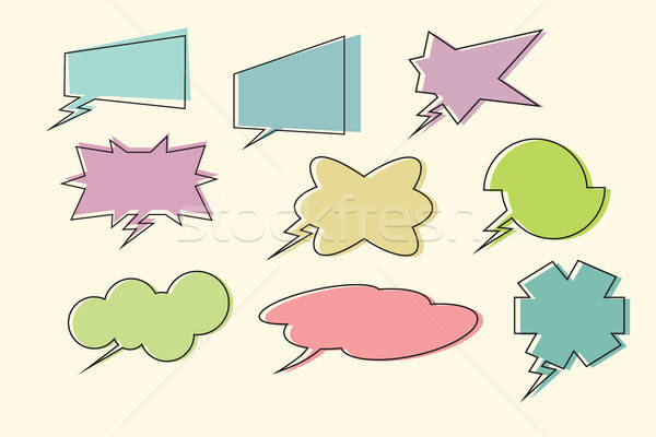600x400 Set Comic Book Speech Bubbles Vector Illustration Valeriy
