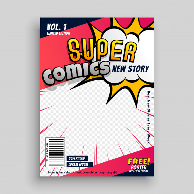 626x626 Comic Book Cover Design Template Vector Free Download