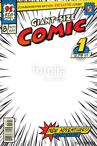334x500 Comic Book Cover Template Art Conceptual Stock Image
