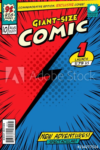 334x500 Comic Book Cover Background Versus Red And Blue