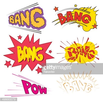 414x414 Set Comic Book Explosion, Vector Illustration Illustration Premium