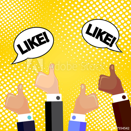 500x500 Speech Bubble Like And Thumbs Up! Comic Book Explosion Vector
