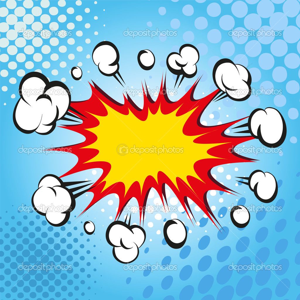 1024x1024 Boom Comic Book Explosion, Vector Background Stock Vector