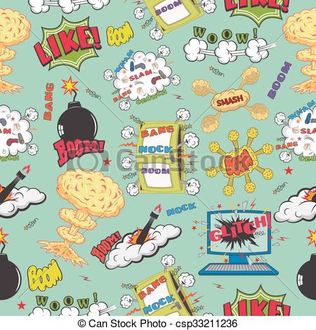 450x470 Seamless Pattern Background With Comic Book Speech Bubbles Vector