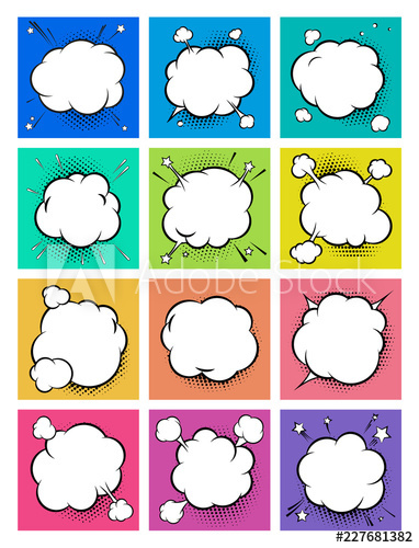 382x500 Set Of Templates For Cartoon Background Boom Comic Book Explosion