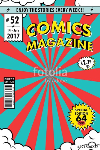 Comic Book Cover Template Magazine, Vector Illustration Stock 334x500 Comic Book Cover Template Magazine, Vector Illustration Stock