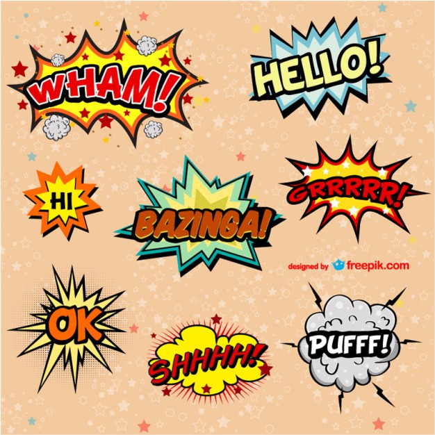 Decorative Comic Book Onomatopeyas Vector Free Download 626x626 Decorative Comic Book Onomatopeyas Vector Free Download