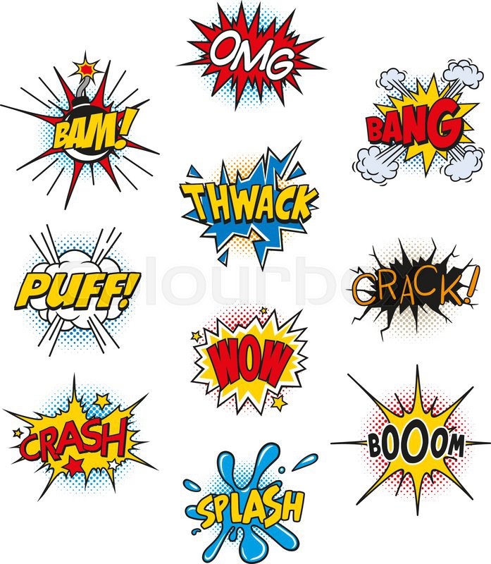 Set Of Retro Comic Book Vector Design Stock Vector Colourbox 697x800 Set Of Retro Comic Book Vector Design Stock Vector Colourbox