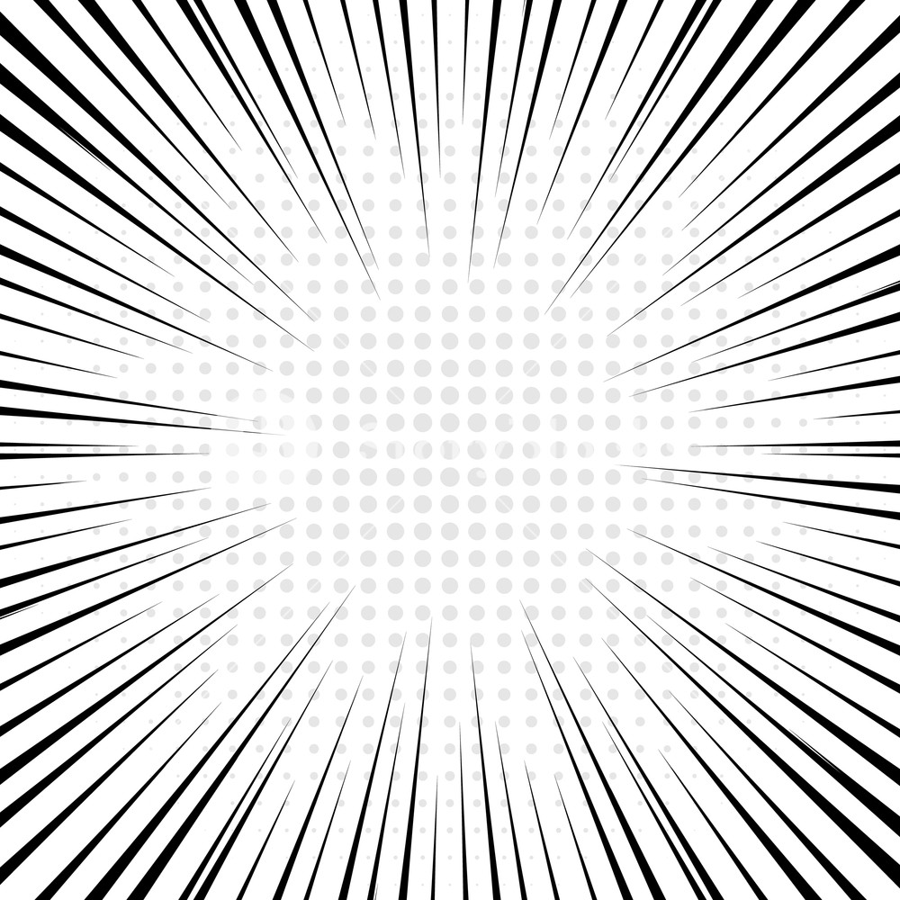 Black Radial Lines With Gray Halftone For Comic Book Background 1000x1000 Black Radial Lines With Gray Halftone For Comic Book Background