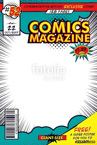 334x500 Comic Book Cover Vector Art With Comic Concept Stock Image