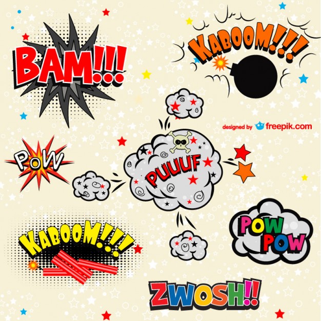 626x626 Comic Book Onomatopeyas Vector Free Download