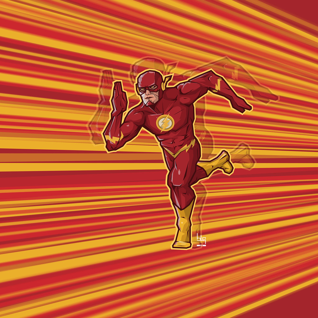 1024x1024 Flash Comic Book Hero Vector Graphic Art Balog
