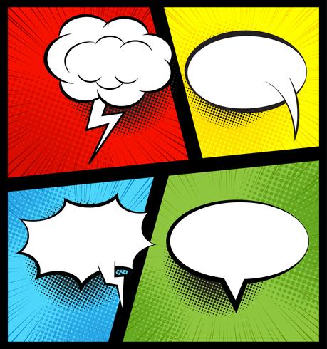 459x490 Colorful Comic Book Background With Blank White Speech Bubbles