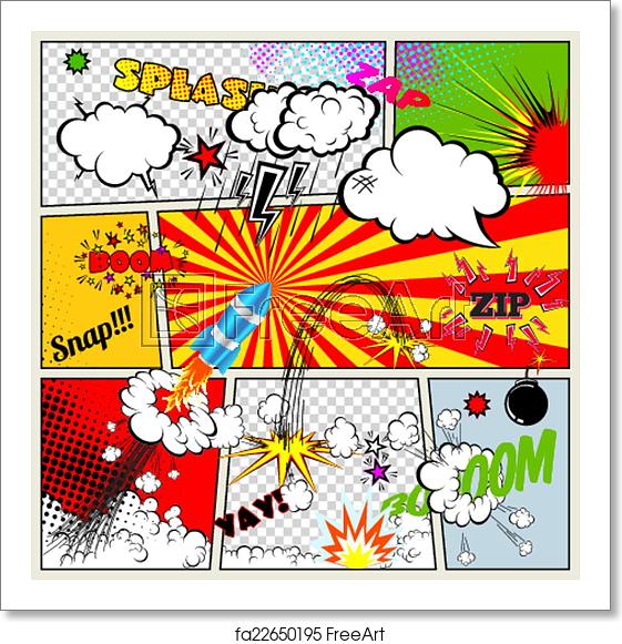 561x581 Free Art Print Of Set Of Retro Comic Book Vector Set Of Retro