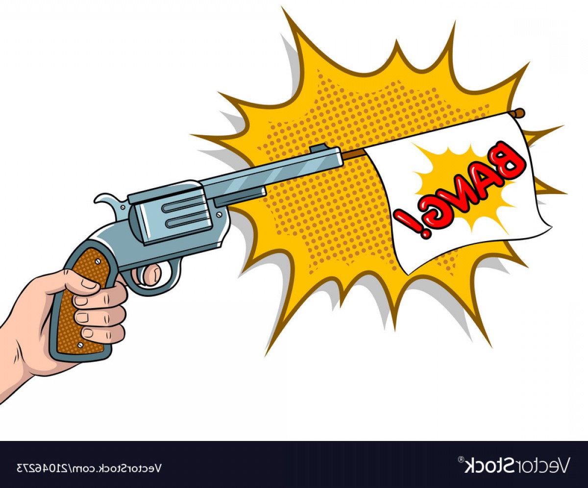 1200x996 Pistol With White Flag Comic Book Pop Art Vector Soidergi
