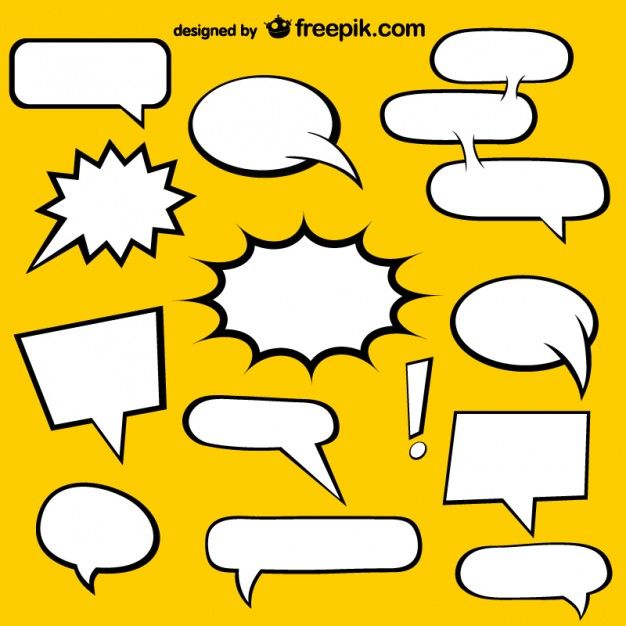626x626 Comic Book Speech Bubbles Elements Free Vector Free Vectors