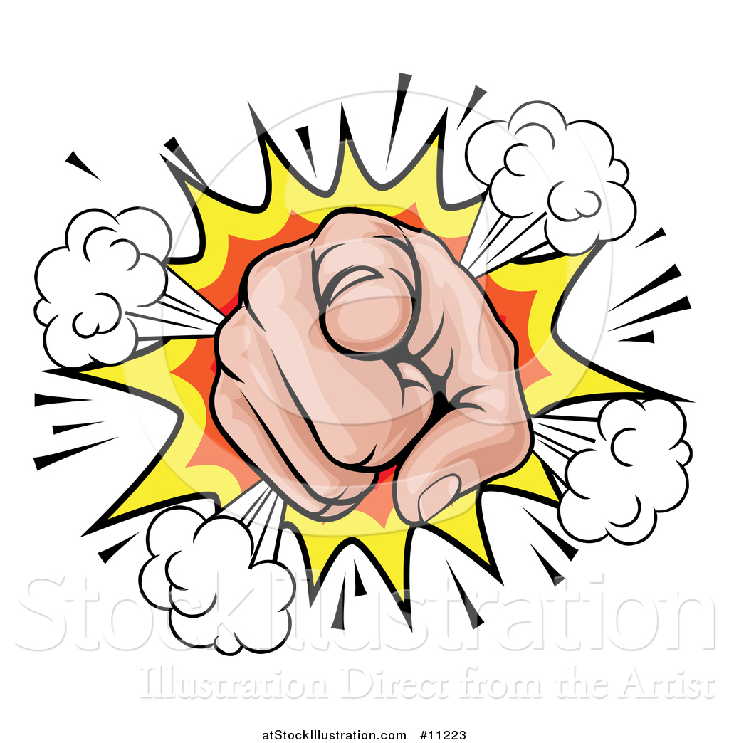 1024x1044 Vector Illustration Of A Cartoon Caucasian Hand Pointing Outwards