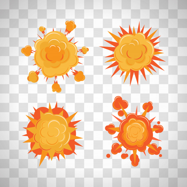 626x626 Cartoon Comic Burst Or Explosion Set Vector Premium Download
