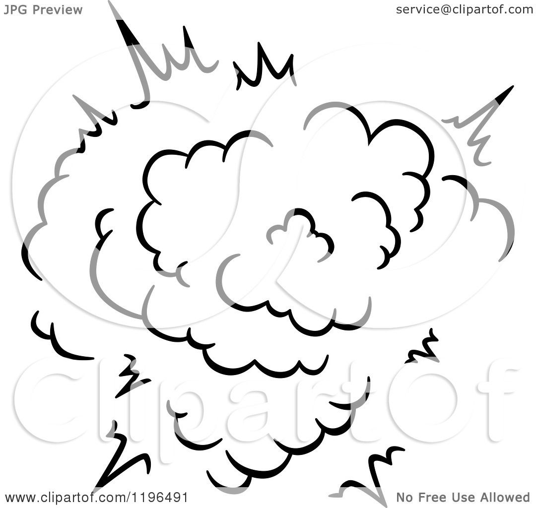 1080x1024 Clipart Of A Black And White Comic Burst Explosion Or Poof