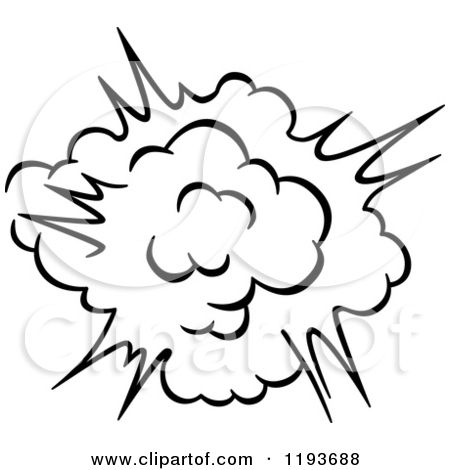 450x470 Clipart Of A Black And White Comic Burst Explosion Or Poof