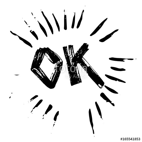 500x500 Lettering Ok Comic Text Sound Effects Vector Stock Image