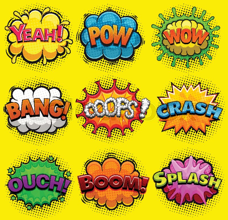 800x772 Multicolored Comic Speech Bubbles Stock Vector Colourbox