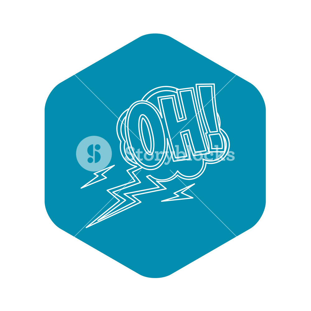 1000x1000 Oh, Comic Text Sound Effects Icon Outline Illustration Of Oh