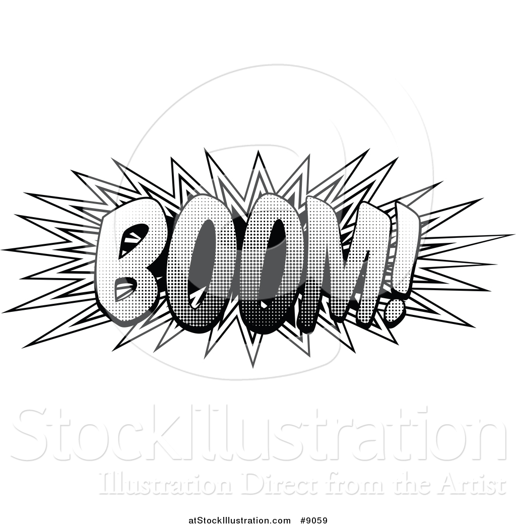 1024x1044 Vector Illustration Of A Retro Black And White Pop Art Comic