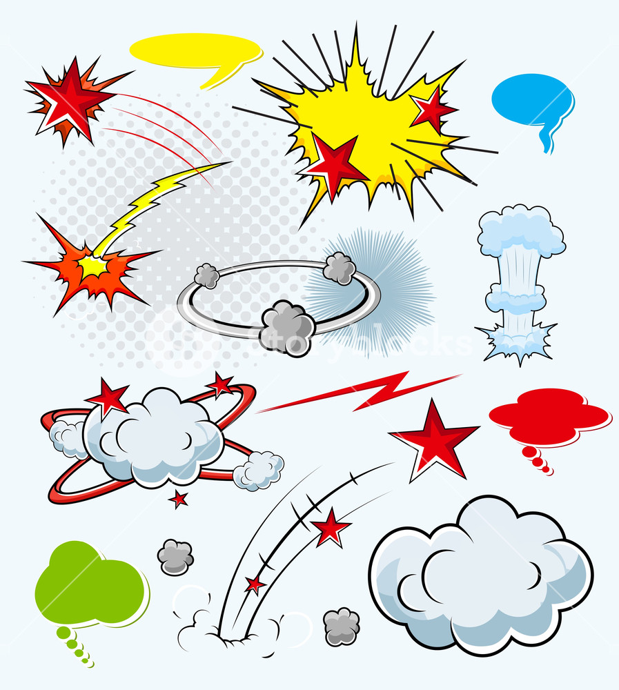 897x1000 Comic Explosion Cloud Burst Expressions Vector Illustration