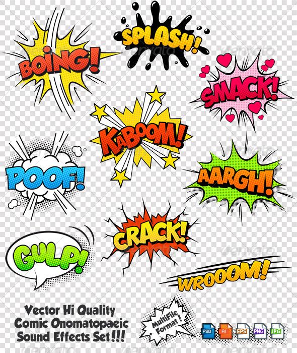 590x700 Comic Sound Effects Set