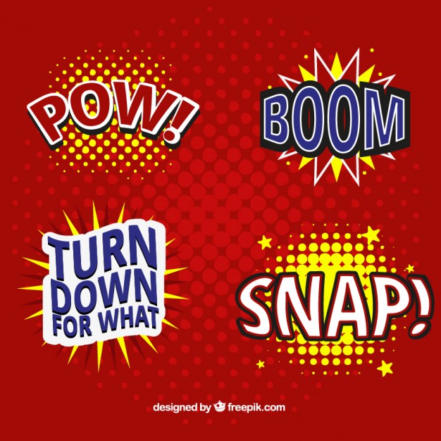 626x626 Comic Sound Effects Vector Free Download